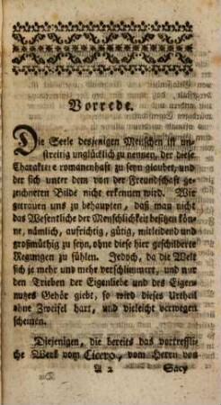 Die wahre Freundschaft nach ihren Charakteren geschildert