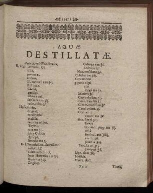 Aquæ Destillatæ.