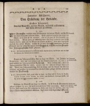 Zweeter Abschnitt, Von Erfindung der Gebäude.