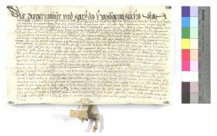 Bürgermeister und Rat der Stadt Gmünd verkaufen an Prior und Konvent des Augustinerklosters zu Gmünd 9 Gulden jährlichen Zins um 200 Gulden.
