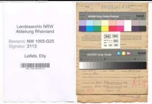 Entnazifizierung Elly Leifels , geb. 07.05.1890 (Tabakwarenhaendlerin)