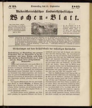 No 25. Donnerstag den 18. September 1845
