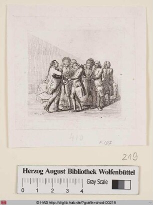 Titelvignette zu Hippel's Lebensläufe, Verlobungsprozession
