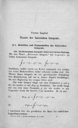 Viertes Kapitel. Theorie der Eulerschen Integrale.