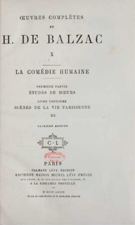 10: Œuvres complètes de H. de Balzac