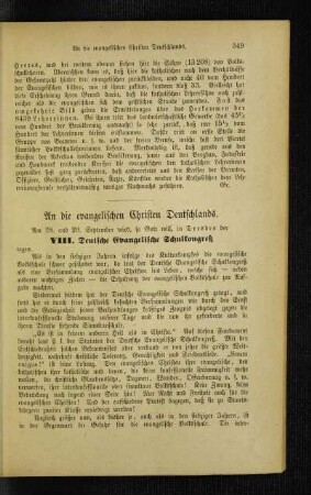 An die evangelischen Christen Deutschlands