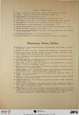 Miniaturen, Dosen, Fächer (Nr. 580-646)