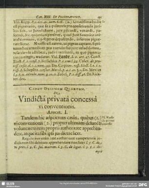 Caput Decimum Quartum, De Vindicta privata concessa vi conventionis