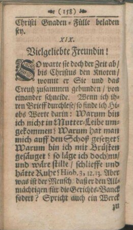 XIX. Vielgeliebte Freundin!