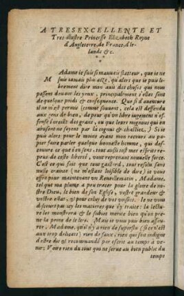 a2v-a3r, A tres excellente et tres illustre Princesse Elizabeth Royne d' Angleterre, de France, d'Irlande etc.
