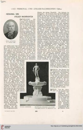 Personal- u. Atelier-Nachrichten - Von Ausstellungen und Sammlungen - Vermischtes
