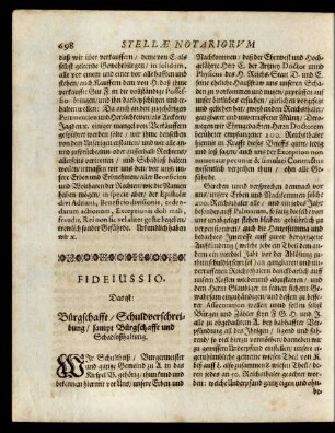 Fide Iussio. Das ist: Bürgschafft/ Schuldverschreibung sampt Bürgschafft und Schadloßhaltung/
