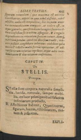 Caput IV. De Stellis.