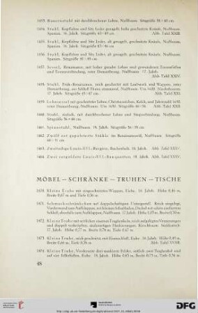 Möbel – Schränke – Truhen – Tische (Nr. 1470-1553)