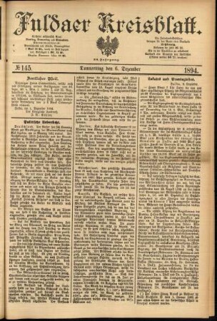Ausgabe vom Donnerstag, den 06. Dezember 1894.