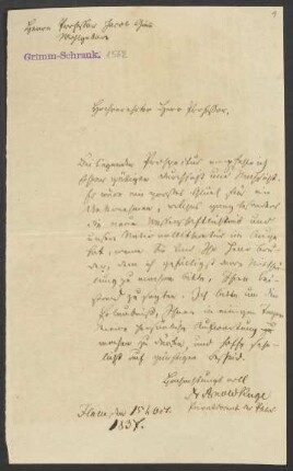 Brief an Jacob Grimm : 15.10.1837-11.09.1838