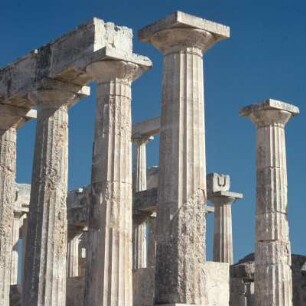 Aigina. Aphaia-Tempel. Säulen der nördlichen Langseite