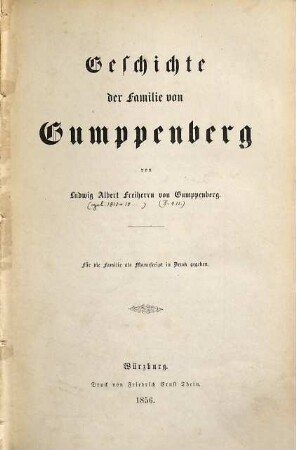 Geschichte der Familie von Gumppenberg