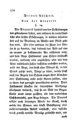 Dritter Abschnitt. Von der Dioptrik