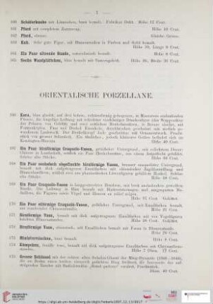 Orientalische Porzellane (Nr. 166-264)