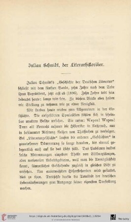 Julian Schmidt, der Literarhistoriker
