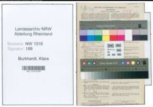 Entnazifizierung Klara Burkhardt , geb. 08.05.1907 ()