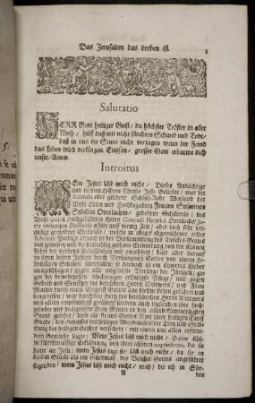 Salutatio; Introitus; Textus; Exordium; Solymama Supernam; Tractatio.