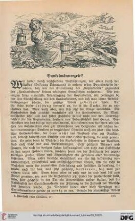 33: Dunkelmännerzeit?