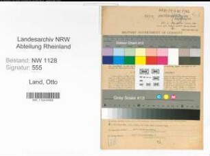 Entnazifizierung Otto Land , geb. 22.06.1911 (Polizist)