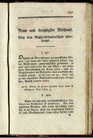 Neun und dreyßigster Abschnitt. Von dem Geschlechtsunterschied überhaupt.