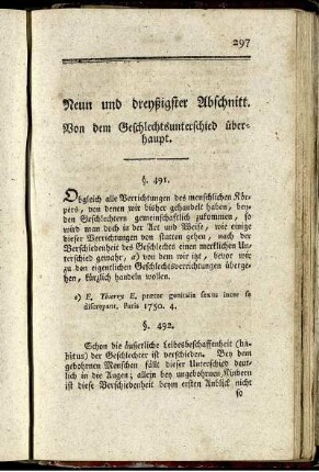 Neun und dreyßigster Abschnitt. Von dem Geschlechtsunterschied überhaupt.
