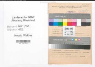 Entnazifizierung Walther Noack , geb. 29.12.1897 (Postbeamter)