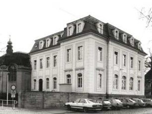 Dresden-Friedrichstadt, Friedrichstraße 41. Krankenhaus Dresden-Friedrichstadt. Pathologisches Institut "Georg Schmorl" (um 1895). Straßenansicht mit Hörsaal von Nordost