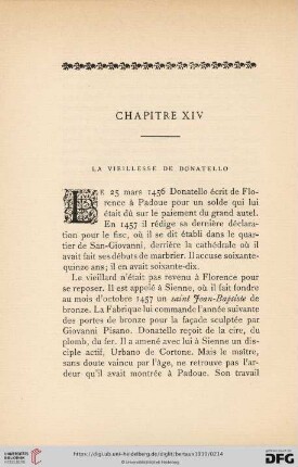 Chapitre XIV: La viellesse de Donatello
