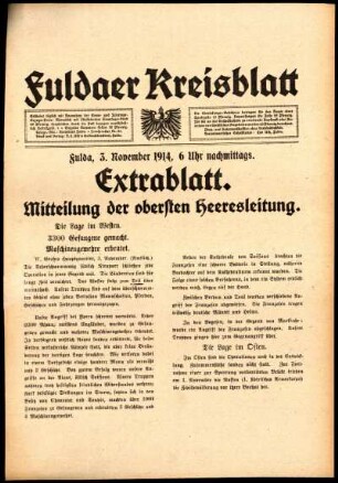 Zweite Ausgabe vom Dienstag, den 03. November 1914.