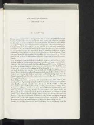 Der Oberstadtdirektor der Stadt Köln