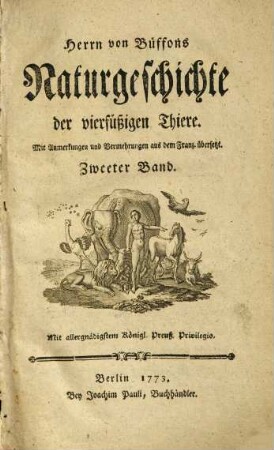 Herrn von Buffons Naturgeschichte der vierfüßigen Thiere. 2