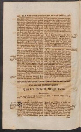 Das acht und dreyßigste Capitel. Von der General-Kriegs-Casse