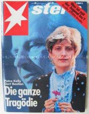 Magazin "stern" u.a. zum Tod von Gerd Bastian und Petra Kelly und mit einem Interview mit Helmut Schmidt