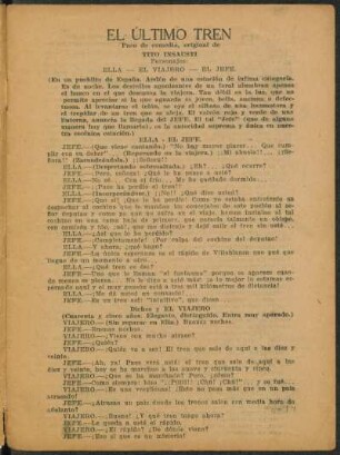 El último tren : paso de comedia, original