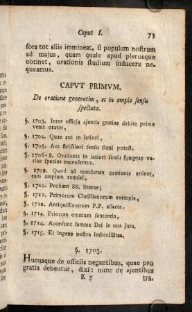 72-83, Caput Primum. De oratione generatim, et in amplo sensu spectata.