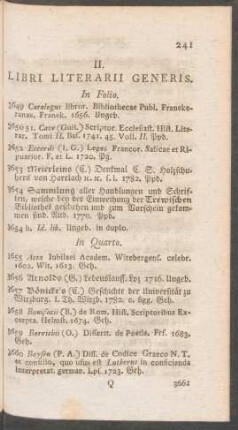 II. Libri Literarii Generis
