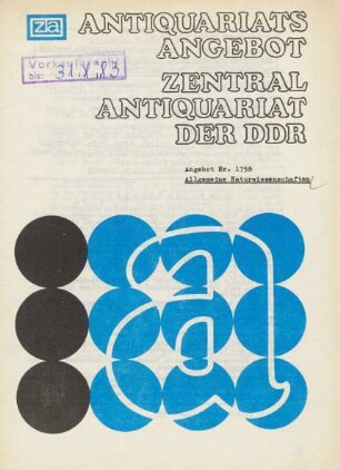 Nr. 1758: Allgemeine Naturwissenschaften