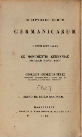 Brunonis De bello Saxonico liber
