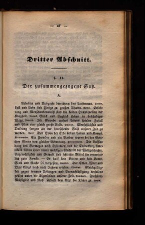 Dritter Abschnitt. §. 11. Der zusammengezogene Satz.