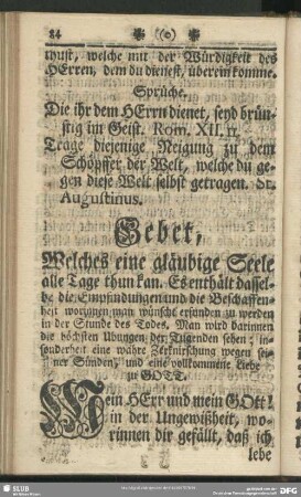 Gebet, Welches eine gläubige Seele alle Tage thun kan