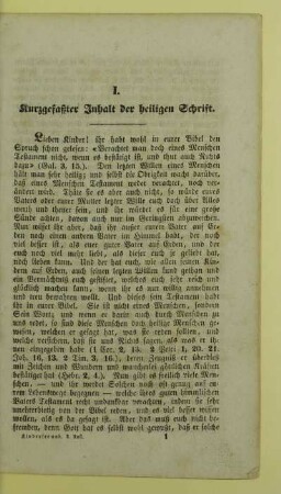 I. Kurzgefaßter Inhalt der heiligen Schrift