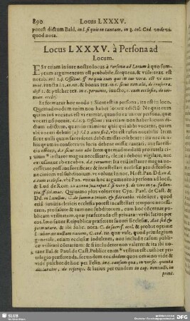 Locus LXXXV. à Persona ad Locum