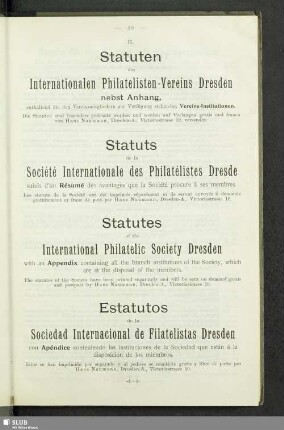 II. Vereins-Statuten