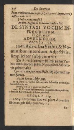 De Syntaxi Vocum Inflexibilium, Et Quidem Adverbiorum.